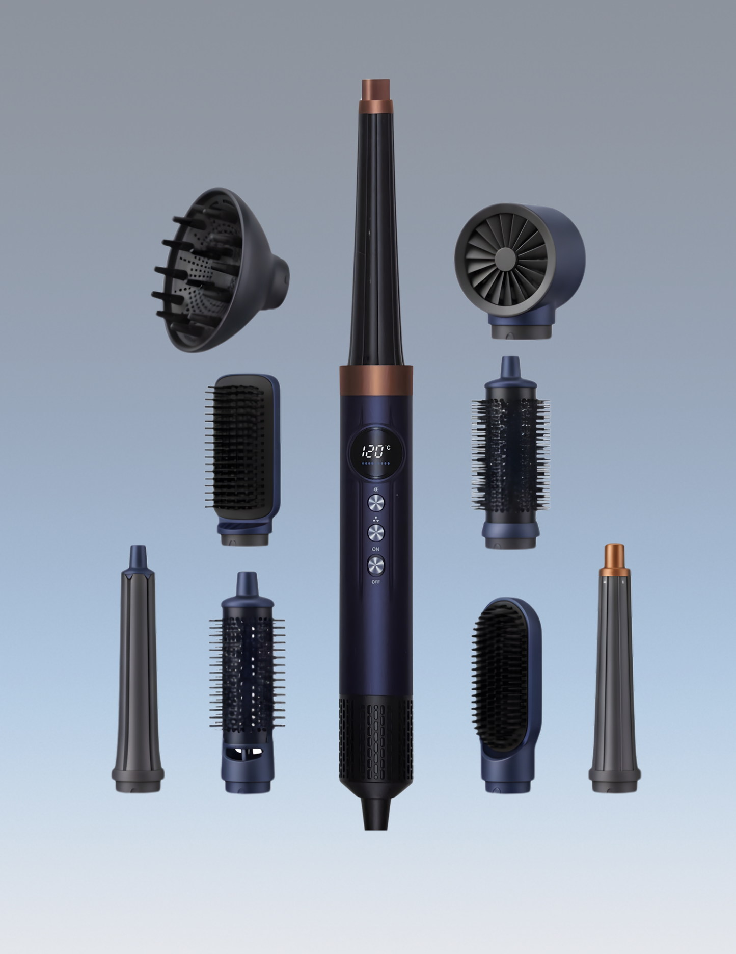LUXVIA PRO™ - Cepillo Moldeador 9 en 1 con Motor Digital Brushless