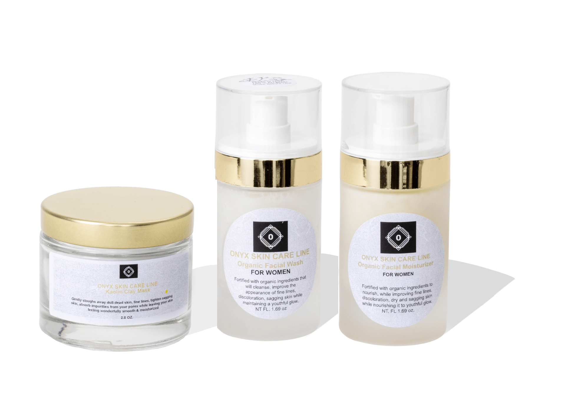 Organic Three Step Facial System - Wash, Moisturizer & Kaolin Mud Mask - For WOMEN-0