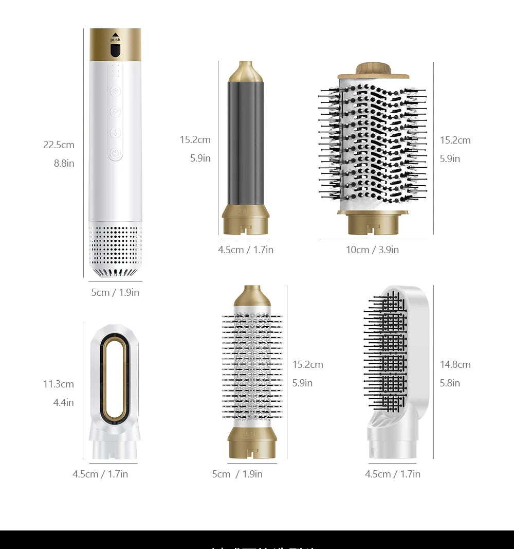 High Quality 6 in 1 Multi-Function Hair Care Set 110,000rpm Ionic Ionic Curling Iron Hair Dryer Straightener Brush Home Gift-3