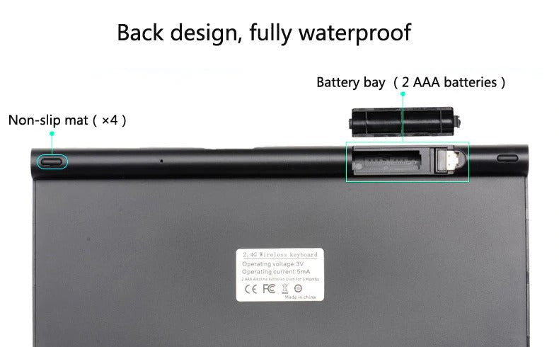 Teclado y ratón inalámbrico 2.4 GHz - Compacto, silencioso y elegante